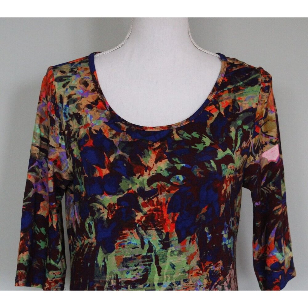 SOFT SURROUNDINGS Estelle Maxi Dress Jersey Knit Mixed Patterns, Size M Medium - Picture 4 of 13